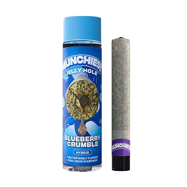 Delta Munchies Blueberry Crumble Jelly Hole THCa Pre-Roll – 2g